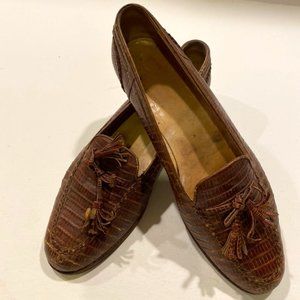 Vintage Ralph Lauren Lizard Tassel Loafers
